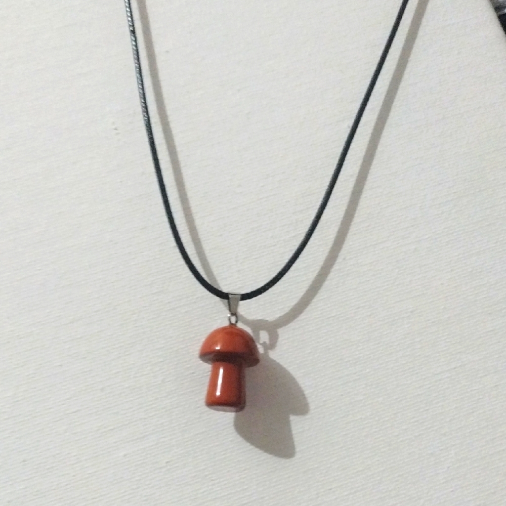 Elegant Brown Mushroom Pendant Necklace